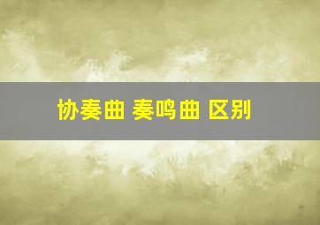 协奏曲 奏鸣曲 区别